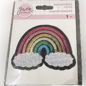 🍄New Gwen Studios Rainbow Embroidered Patch Sew On Iron On Accent Decor Craft